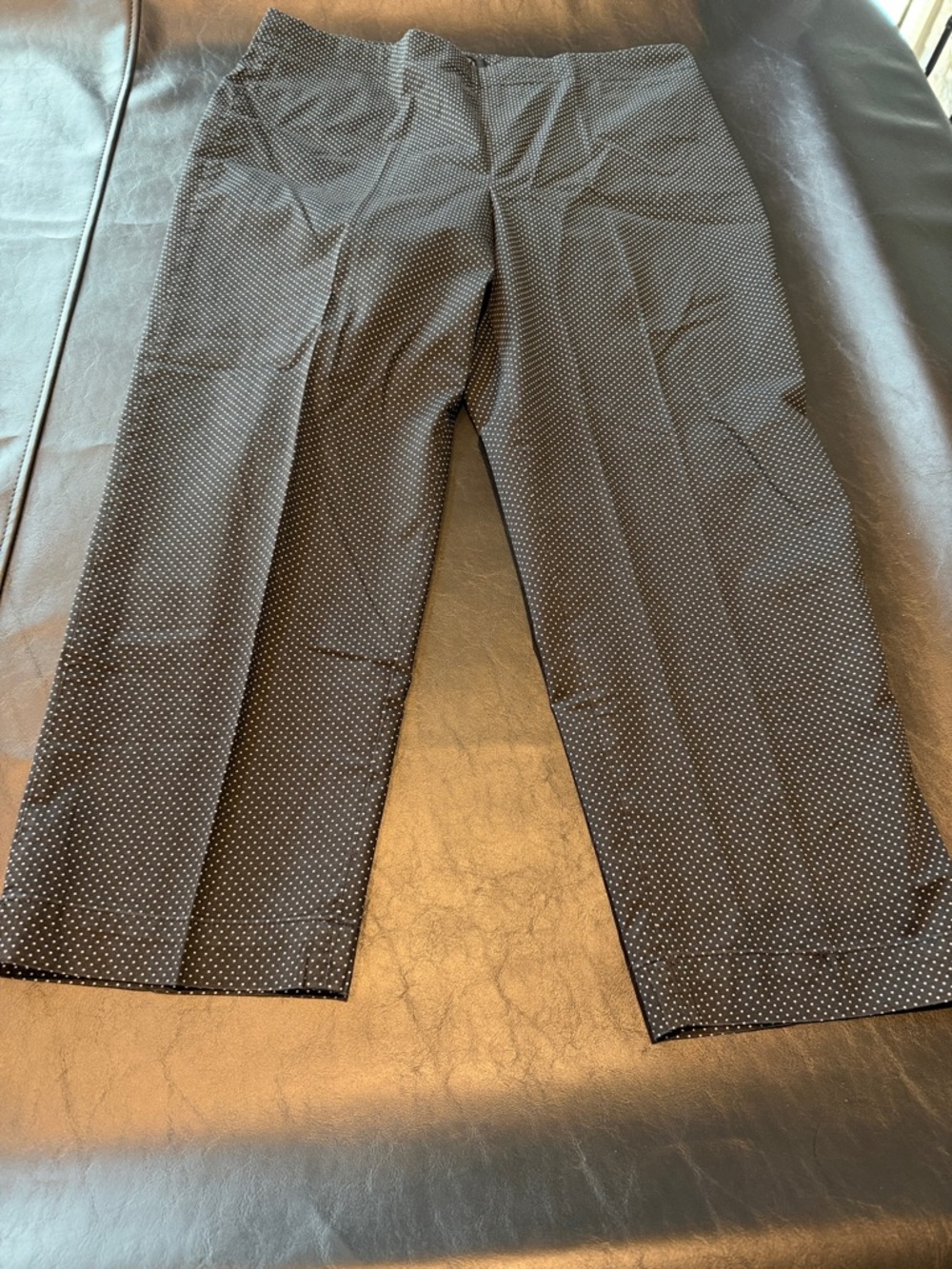 Woman’s Talbots Black Polka Dot side Zip Pants, Size 14